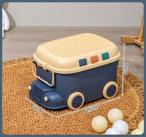 Large Kids Toy Box with Wheels – Rolling Storage Bin