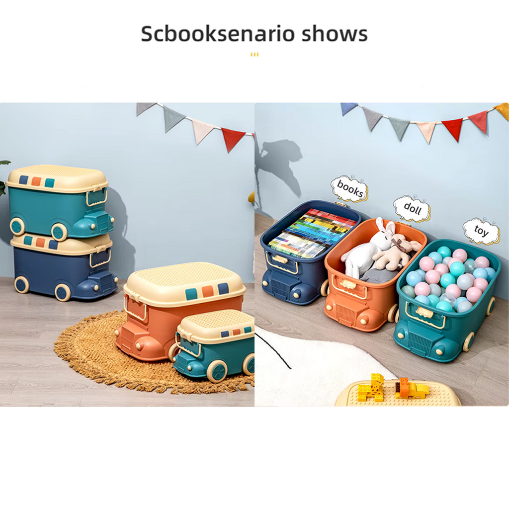 Large Kids Toy Box with Wheels – Rolling Storage Bin