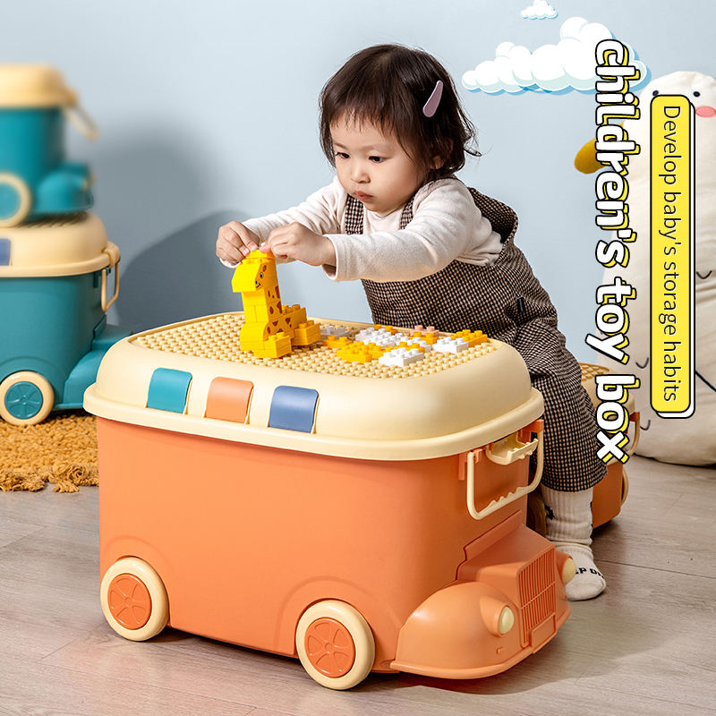 Large Kids Toy Box with Wheels – Rolling Storage Bin